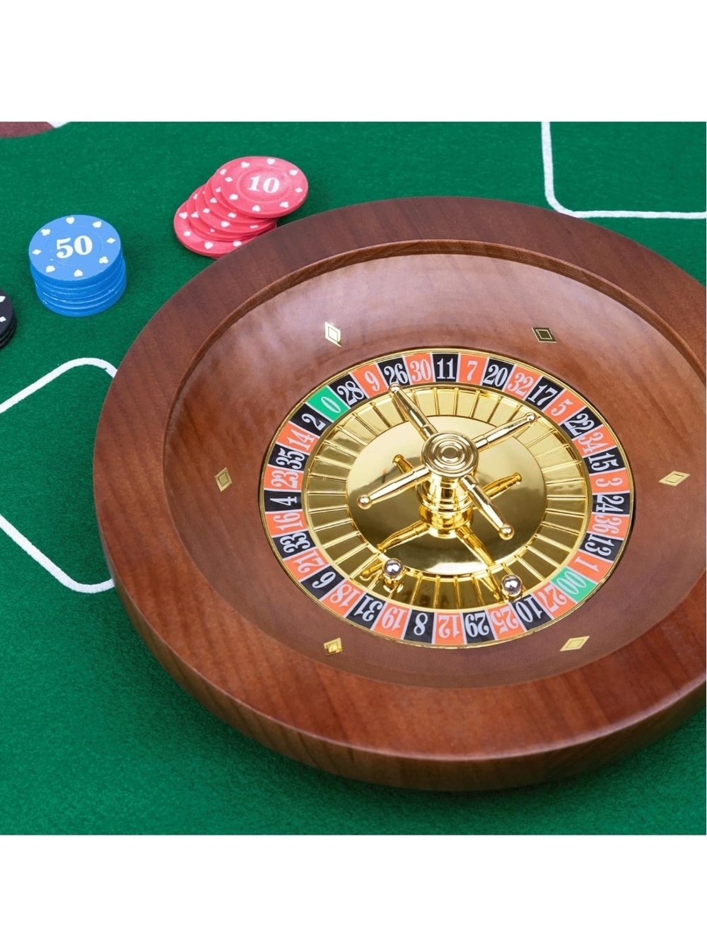 10 Inch Wooden Roulette Wheel, NEW - Picture 4 of 6